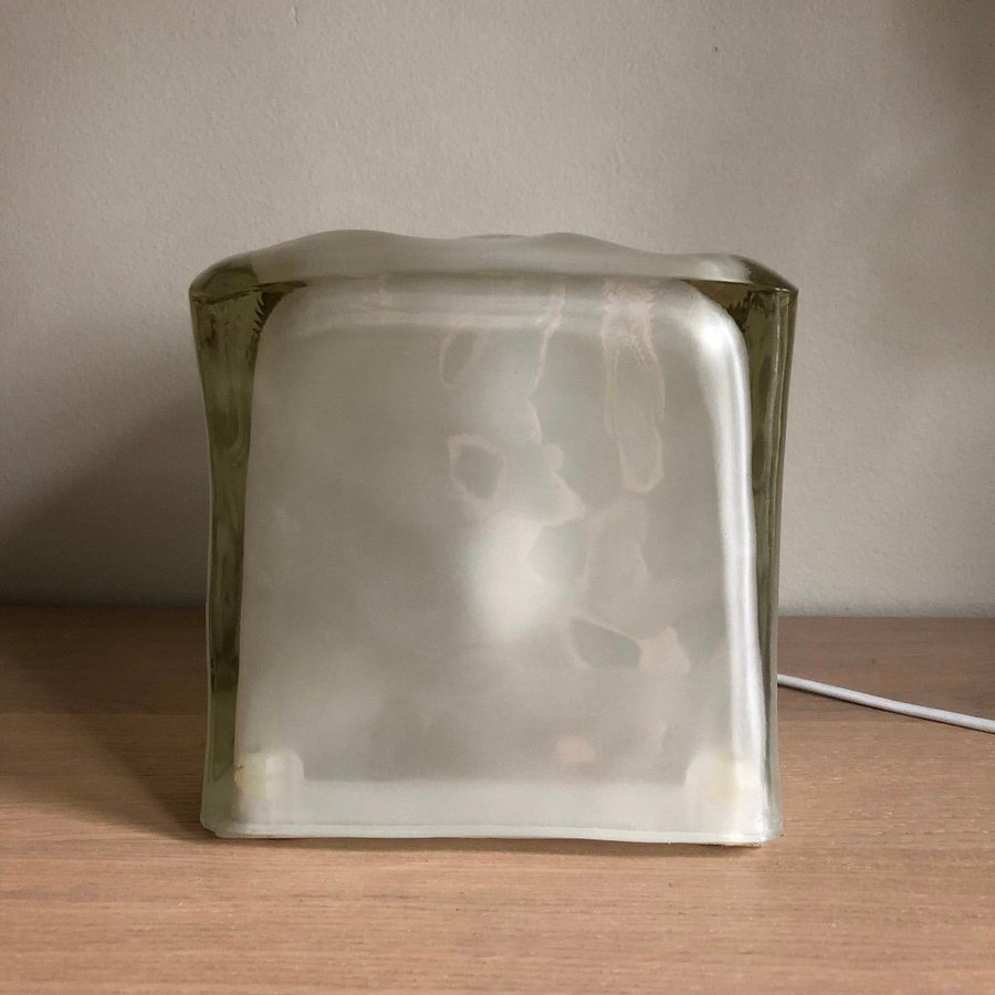 Bordslampa IKEA Iviken iskub isblock ice cube glas glaslampa