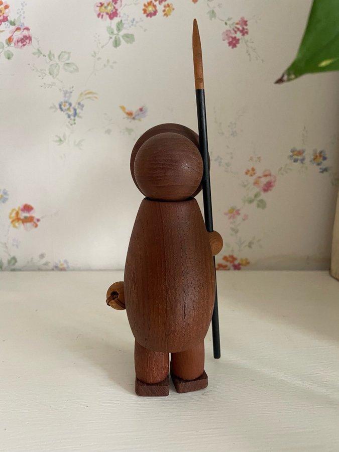 Träfigur Eskimo i teak - design Arne Tjomsland Norway - retro - vintage