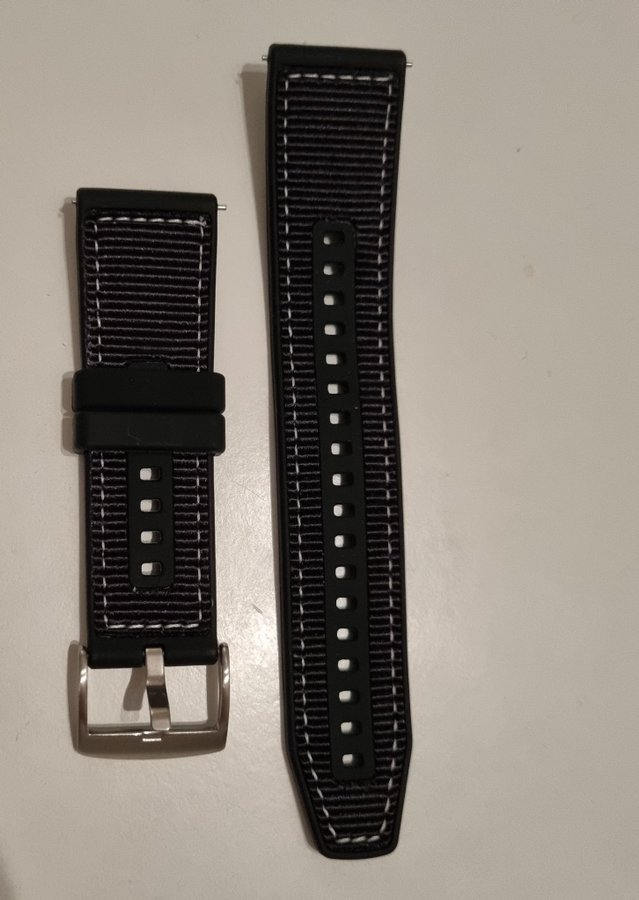 KockArmband svart 22mm gummiarmband