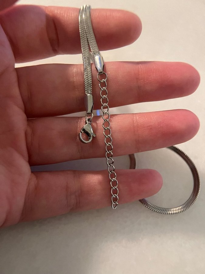 Chain Herringbone Necklace Silver - 3 mm