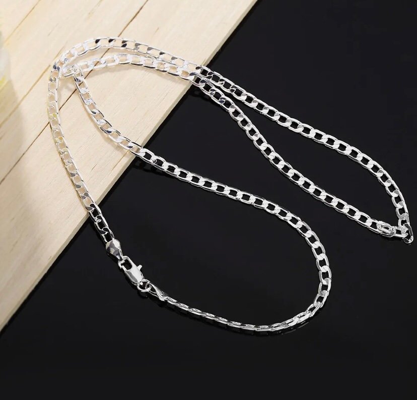 NYTT!! Halsband pläterad med äkta silver 925 L: 45 cm 4 mm superfint