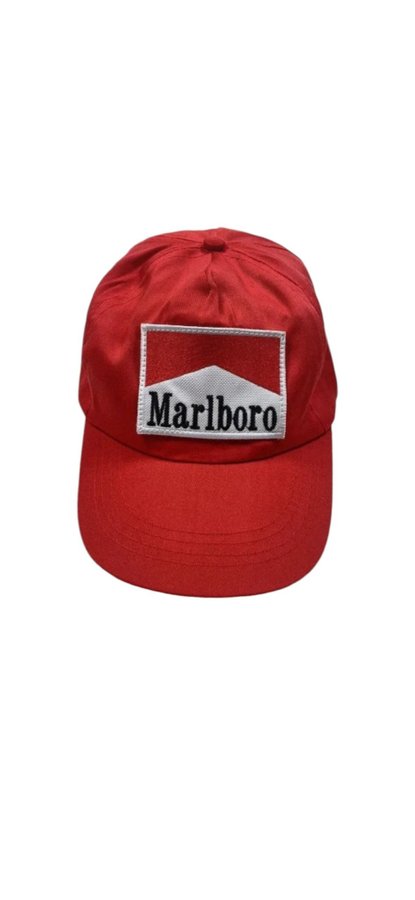 Marlboro röd keps broderad logga vintage retro y2k unisex onesize röd svart vit