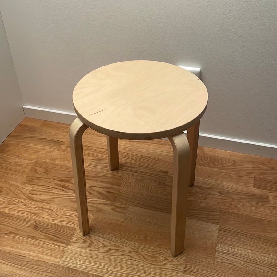 Vintage Ikea Pall Stol Frosta Träpall Böjträ S 90-tal. Alvar Aalto Style