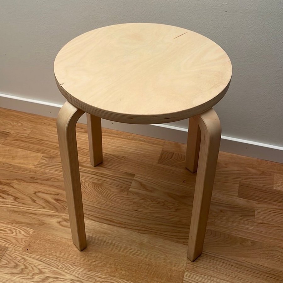 Vintage Ikea Pall Stol Frosta Träpall Böjträ S 90-tal. Alvar Aalto Style