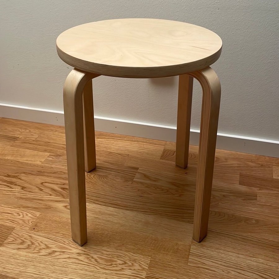 Vintage Ikea Pall Stol Frosta Träpall Böjträ S 90-tal. Alvar Aalto Style