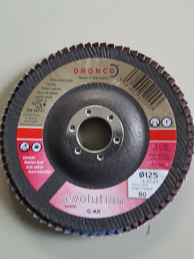 Sliprondell / flapdisc 125mm 80 Grovlek för rostfritt