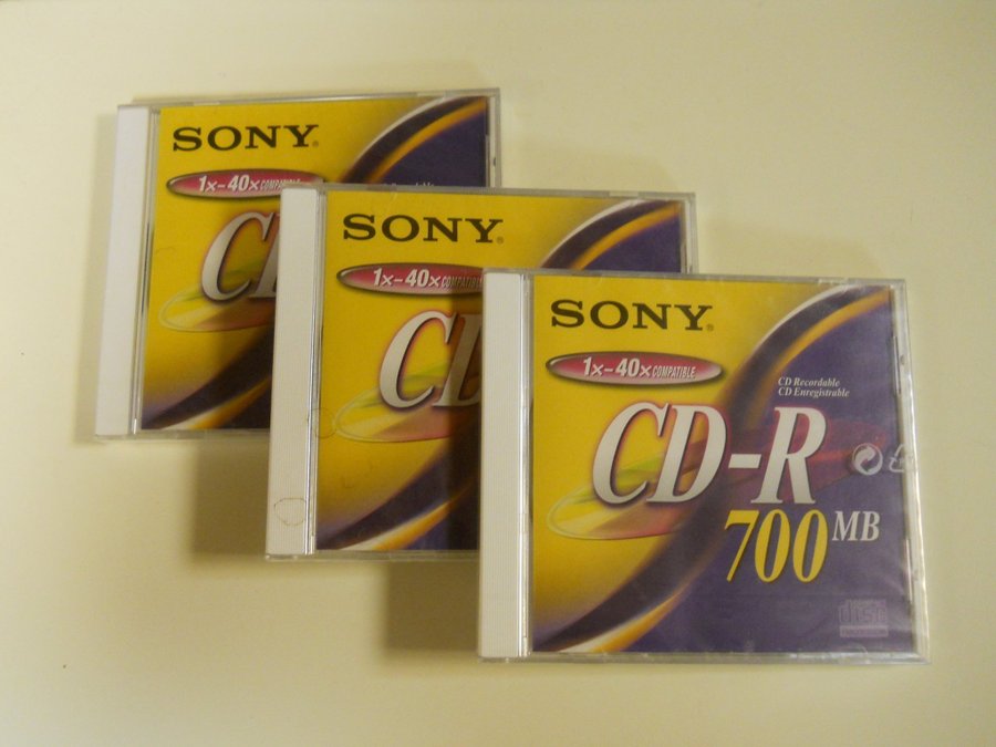 3 st Sony CD-R 700MB