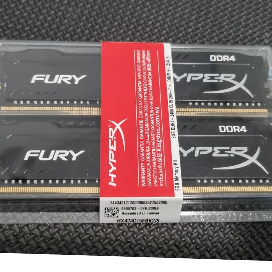 HyperX FURY 2x4GB DDR4 i obruten originalförpackning