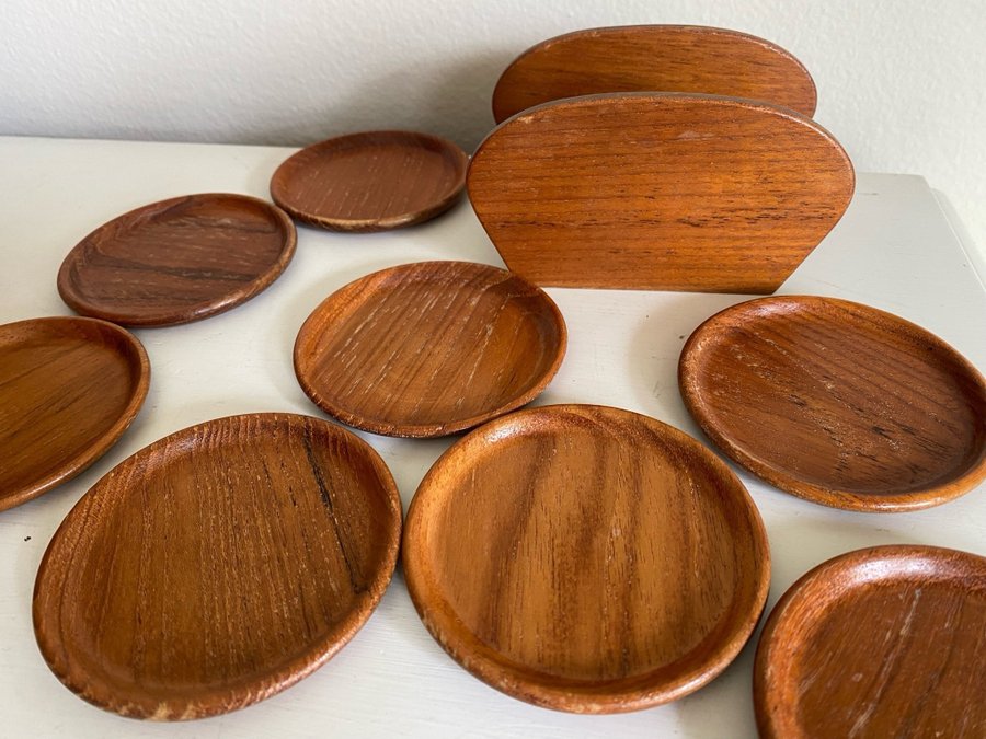 Äkta Teak coasters Karl Holmgren i Götene AB