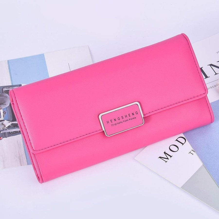 Hengsheng New Women's Wallet Rosa Plånbok Läderimitation Rymlig