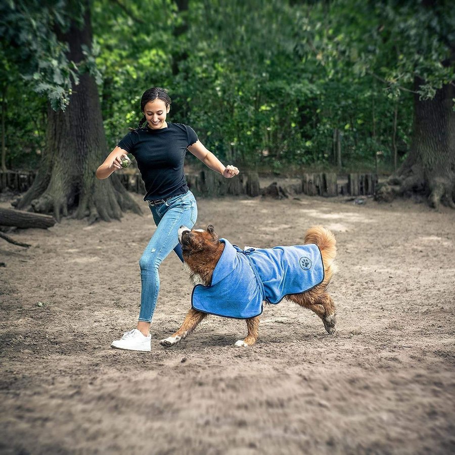 Hundbadrock Blå M 2-pack CASTY