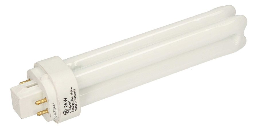 NYA! 2st 4-pin 26w 830 lysrörslampa GE Biax D/E 26 watt F26DBX/830/4P/LL G24q-3