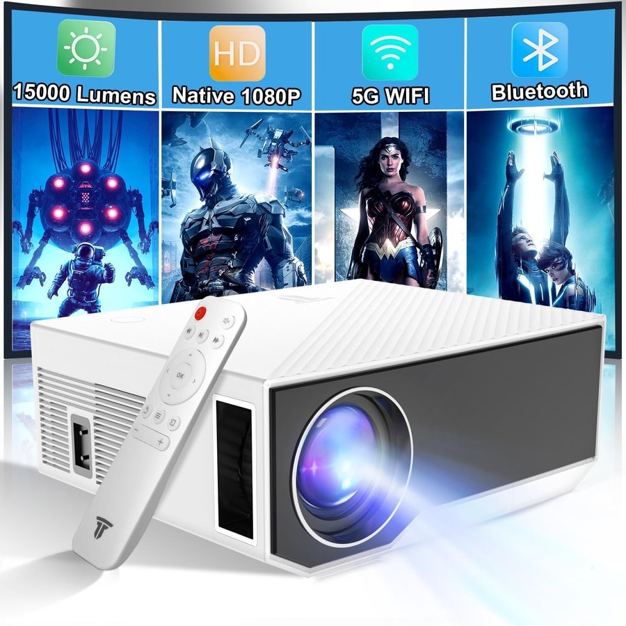 Mini Projektor 1080P Full HD 16000 Lumen Wifi