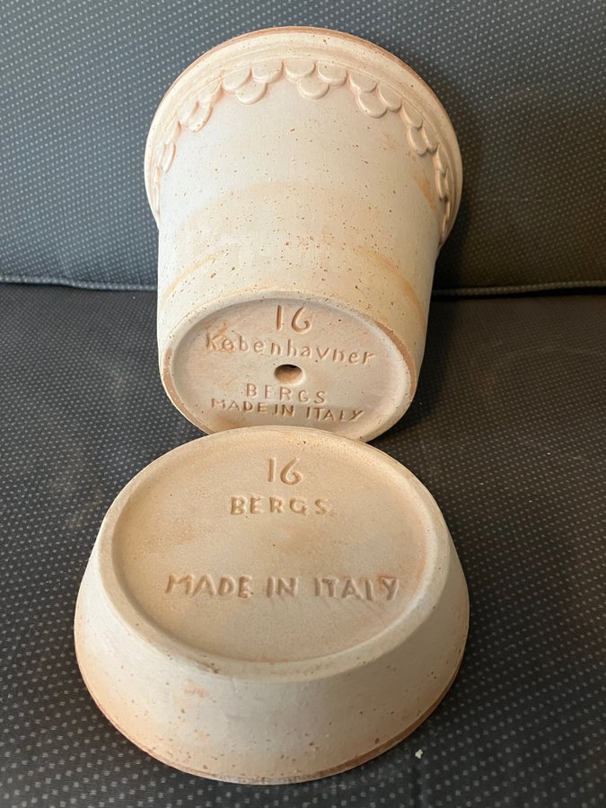 Bergs Potter ”Köpenhavner” Terracotta strl. 16 inkl. fat. Nytt!