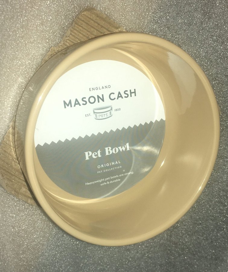 2 st Mason Cash Hundskålar Keramik Beige, 13 cm