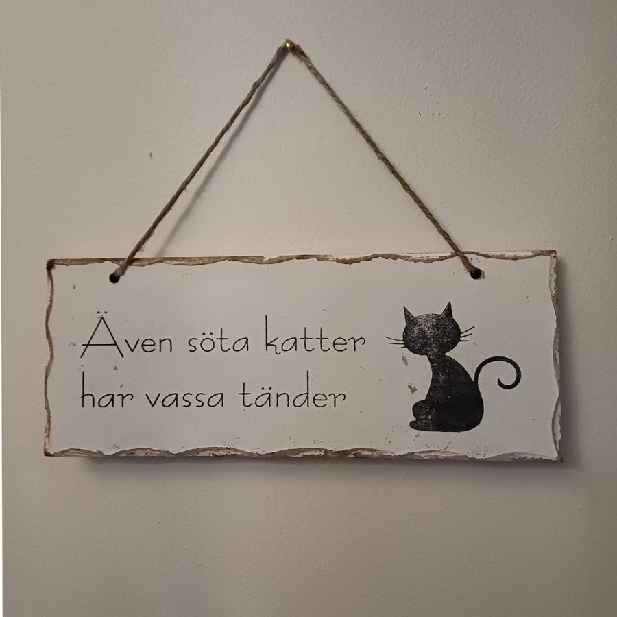 Dekorationsskylt med kattmotiv