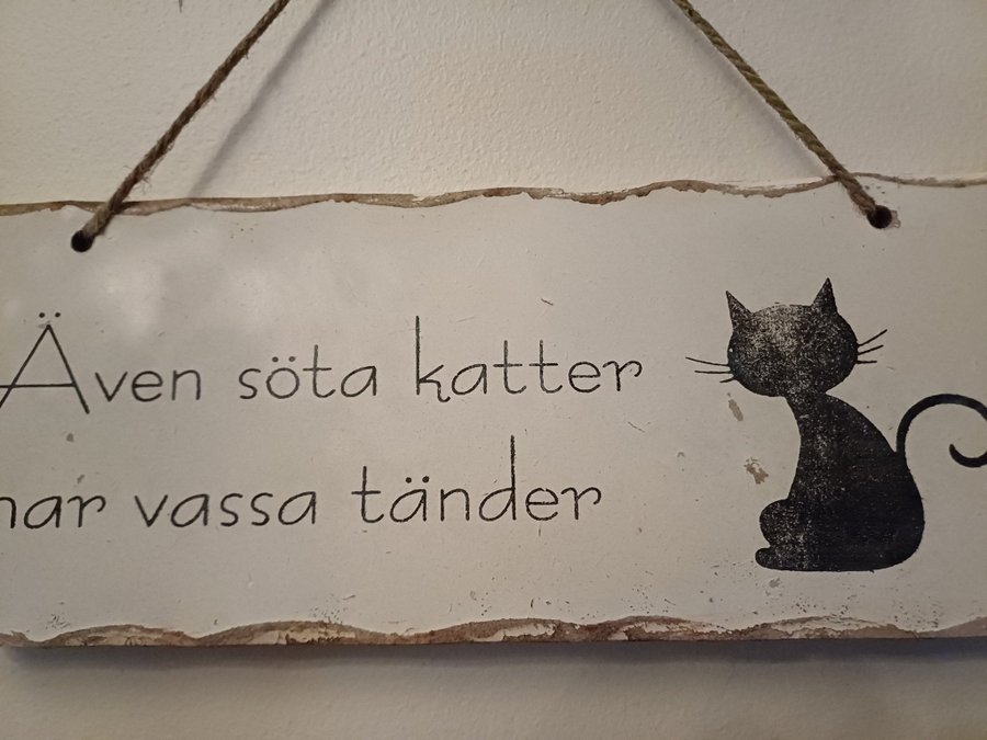 Dekorationsskylt med kattmotiv