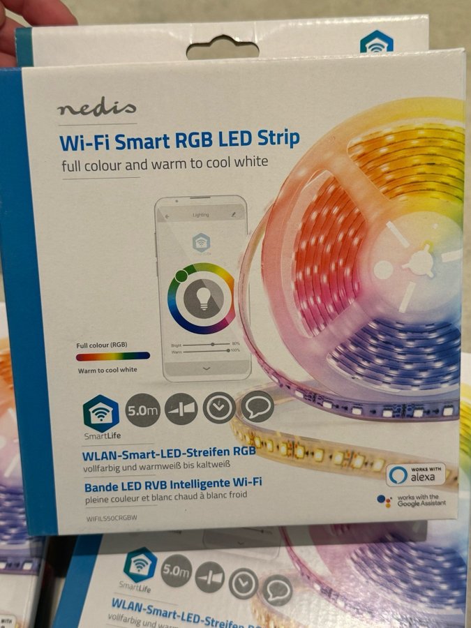 2 st Nedis wifi smart led strips RGB 5 meter