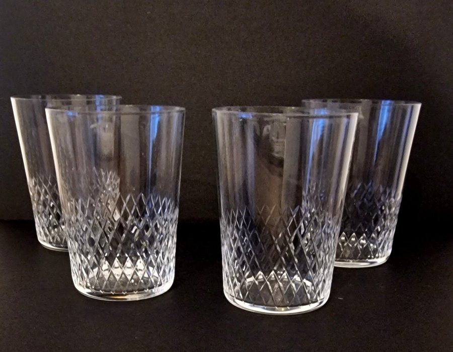 4 seltersglas glas saftglas vatennglas Kristallglas Kosta Boda Diamant