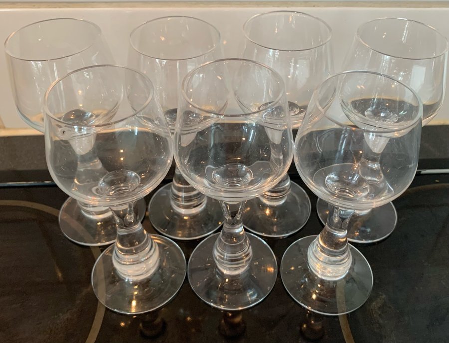 7 st Jättefina glas Äkta kristall Fin klang H13 B6 cm