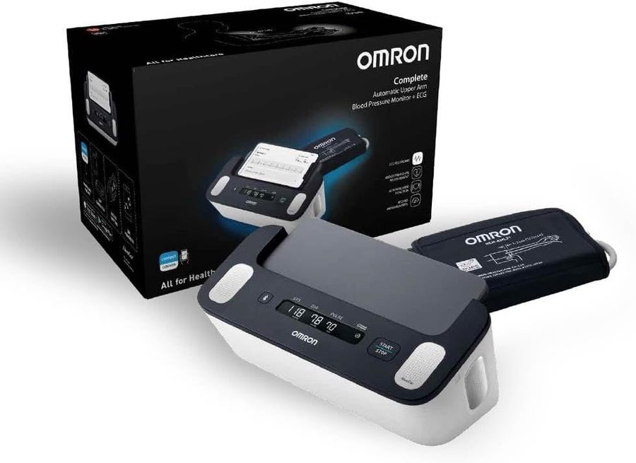 Omron Complete Smart 2-i-1 Blodtrycksmätare med EKG, Svart