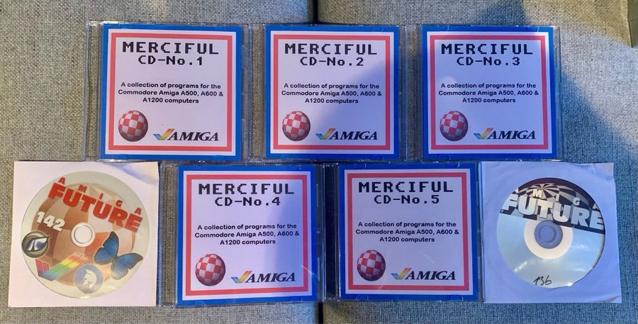 Merciful CD skivor Nr: 1-5 för Amiga