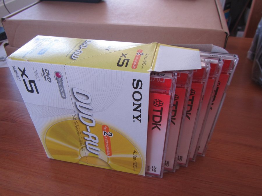 5 st TDK DVD-RW 4x 4.7GB