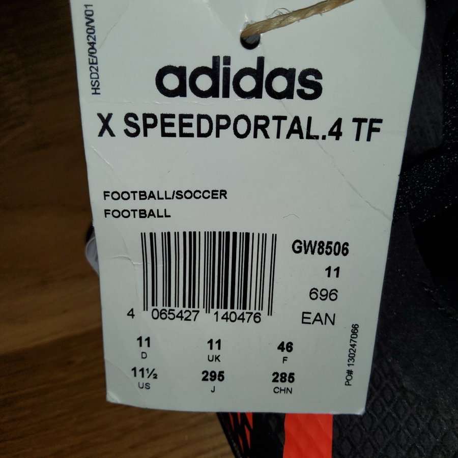 Adidas X Speedportal.4 TF Fotbollsskor Storlek 46