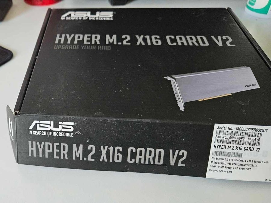 ASUS HYPER M.2 X16 CARD V2 (Aldrig använd)