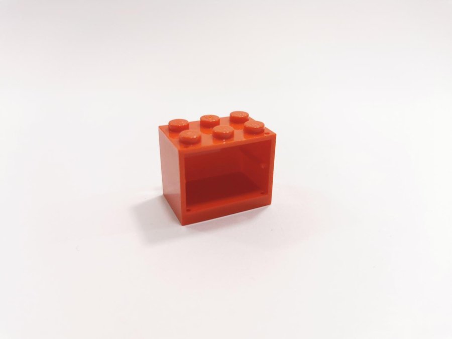 Lego - låda - box - solid stud - 2x3x2 - part 4532a - röd