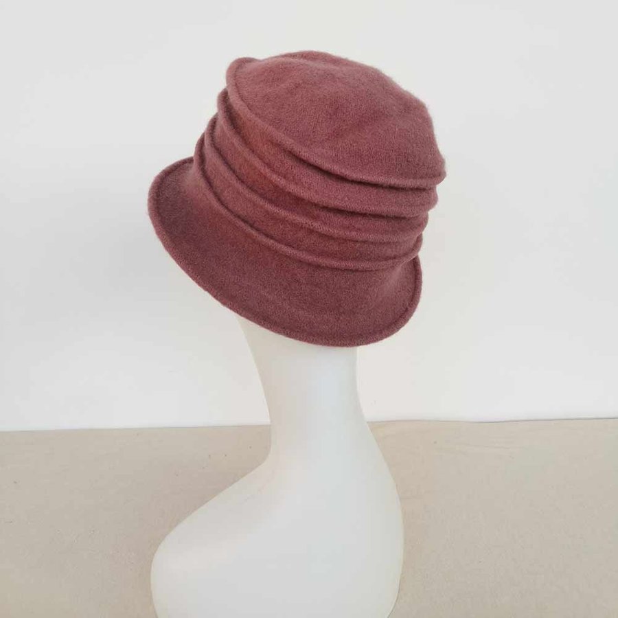 Women wool blend winter hat, Cloche warm cap, Bucket hat,