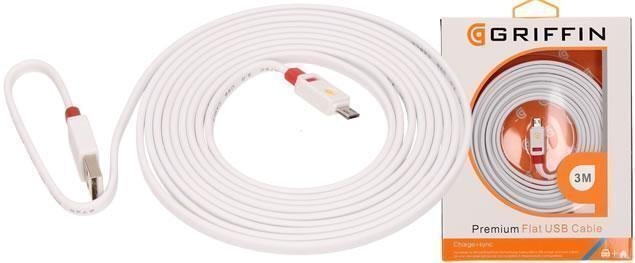 NY! Laddkabel Micro USB 3 meter Flat USB Cable Lightning Platt laddkabel 3 meter