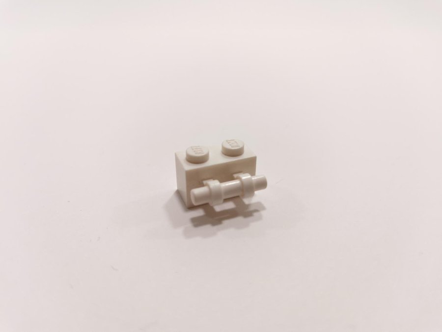 Lego - brick - modifierad - bar handle - 1x2 - part 30236 - vit