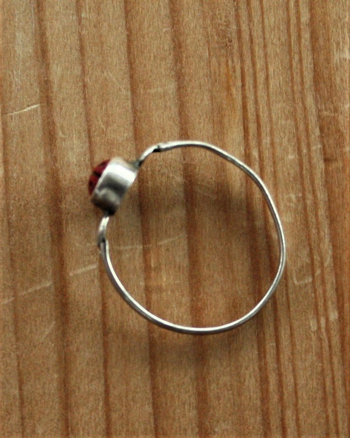 Silver Ring med infästning -Nyckelpiga - Design E. Christiansen -Norge