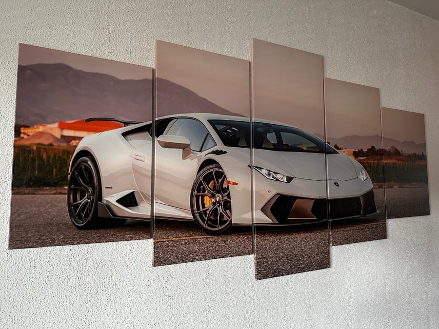 5-delad Canvas tavla | Lamborghini Huracan