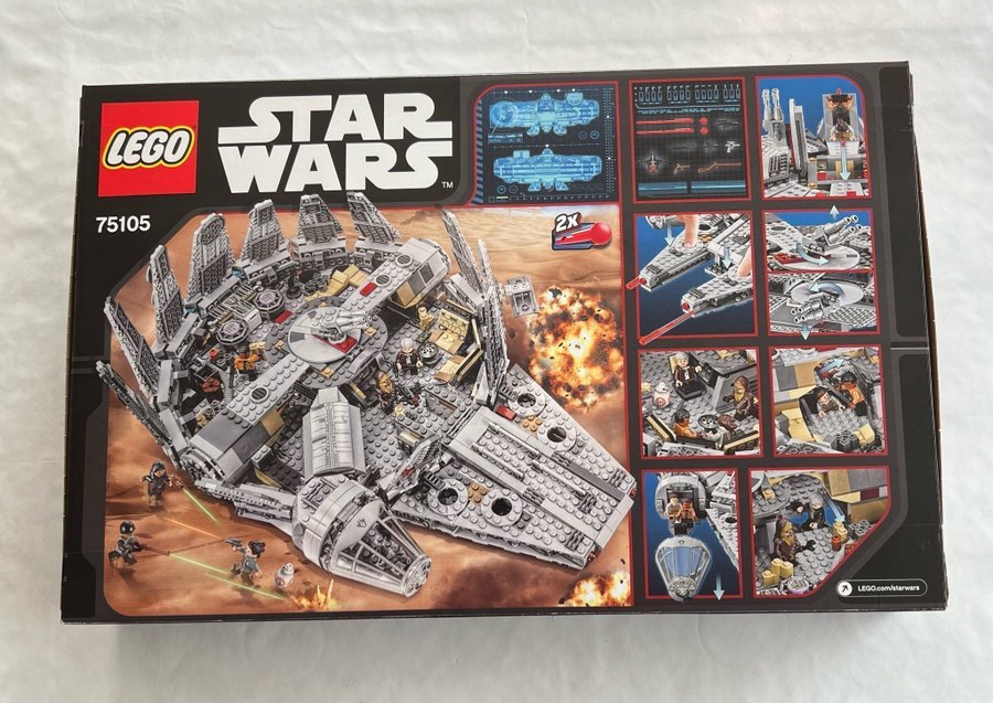 LEGO® Star Wars™ Millennium Falcon 75105. ÅR 2015. NY  OÖPPNAD