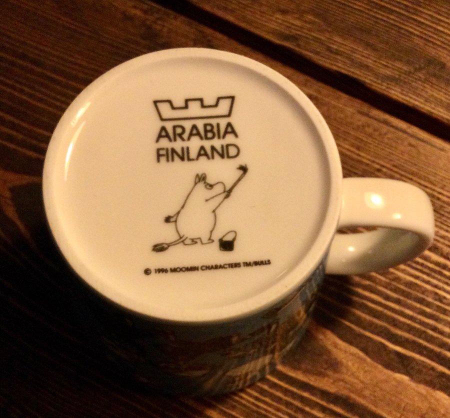 Arabia Mumin Mugg Fred 1996 Krona och årsstämpel