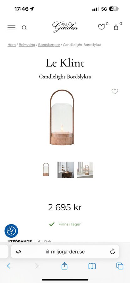 Le Klint Candlelight bordslampa