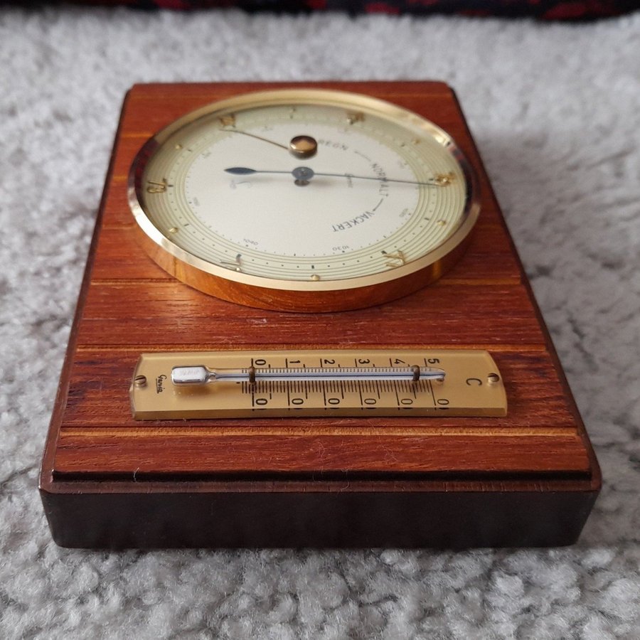 Vintage Genia barometer med termometer