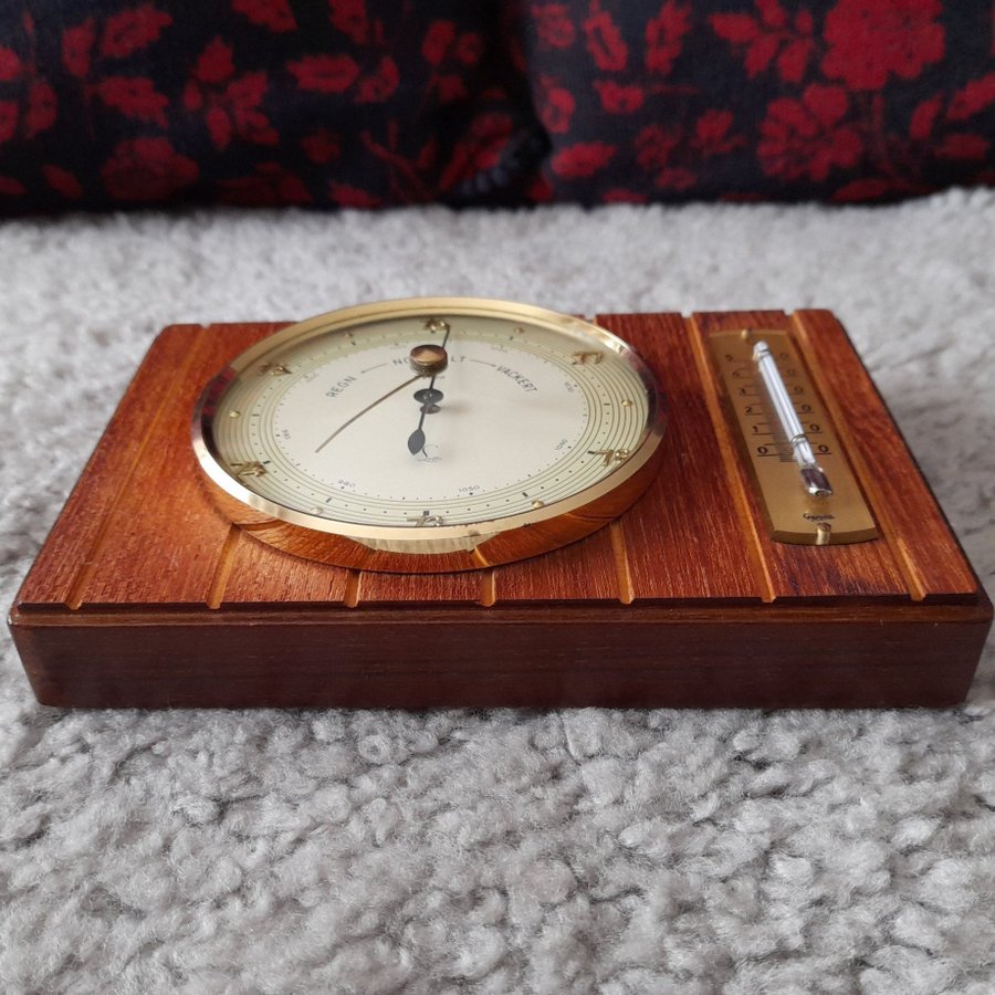 Vintage Genia barometer med termometer