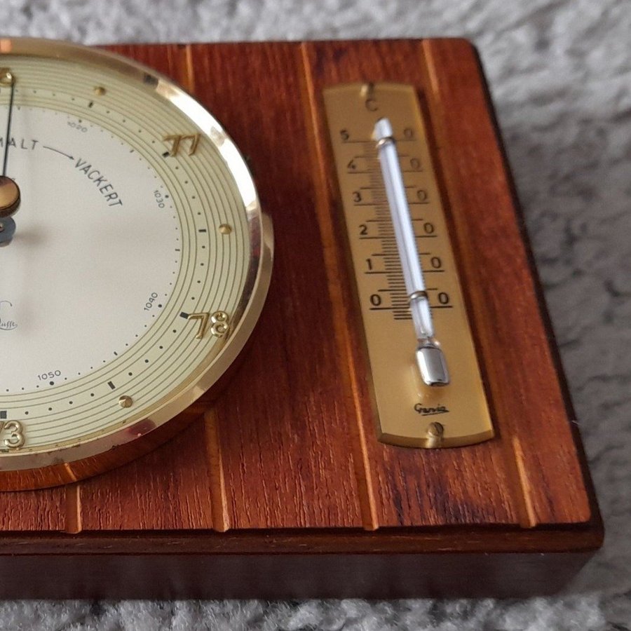 Vintage Genia barometer med termometer