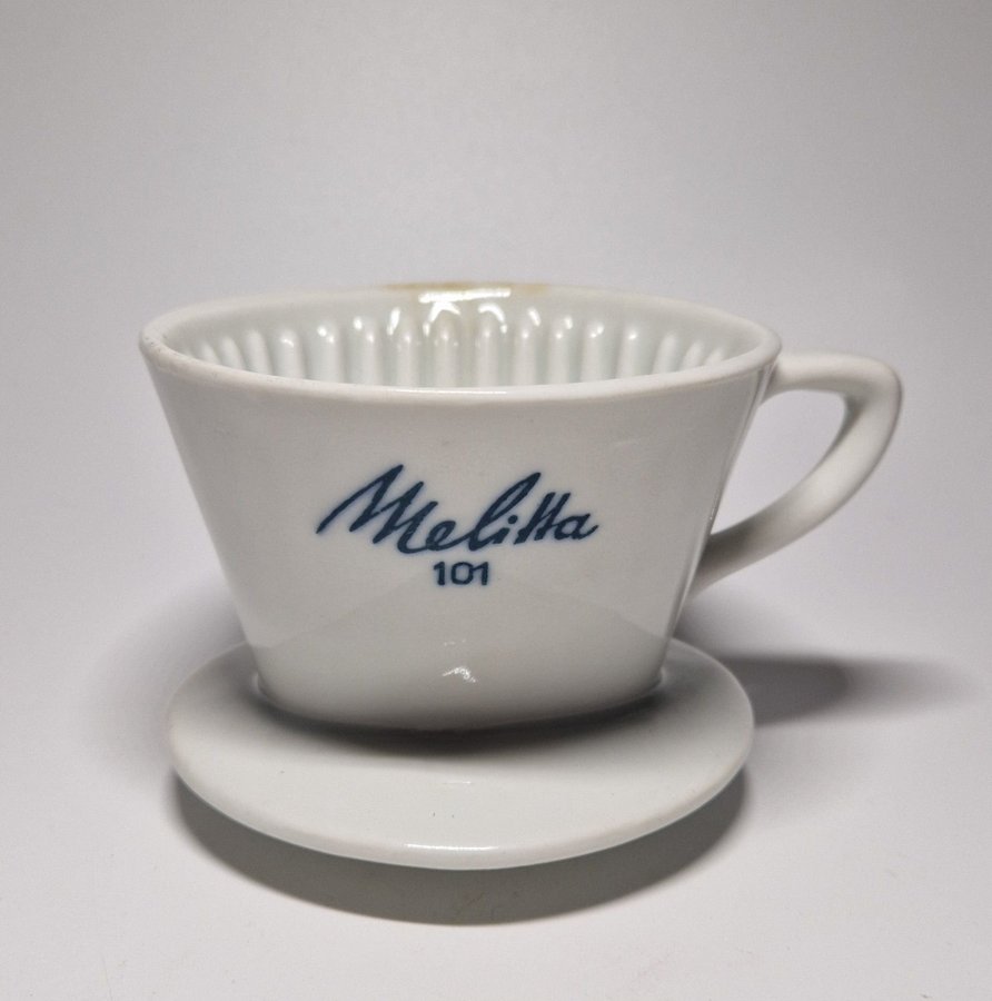 Vintage MELITTA nr 101 filterhållare i porslin 1950 tal