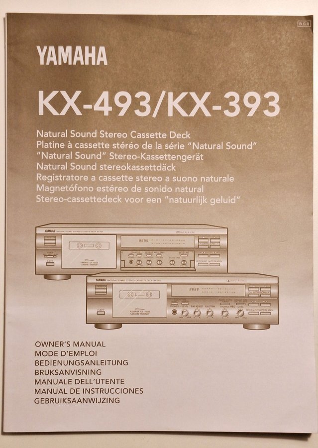 Yamaha KX-493/KX-393 Owners Manual ENG