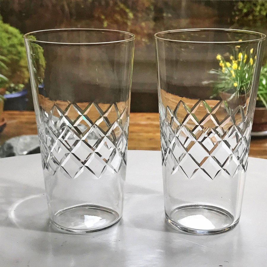 2st ölglas/ vatten- / dricksglas BROR design Fritz Kallenberg vintage kristall