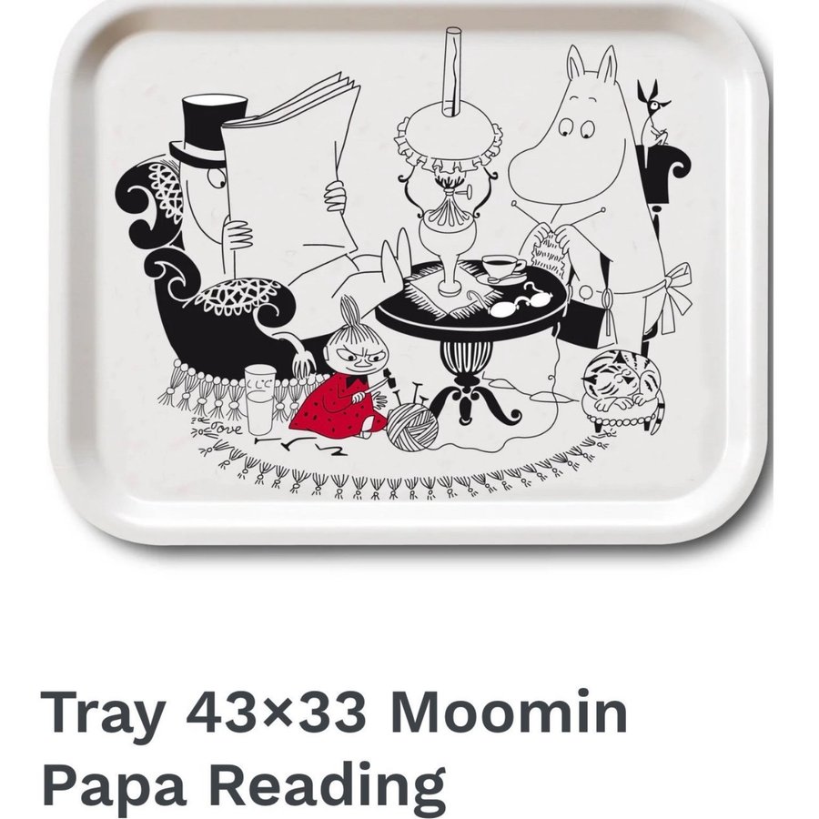 Bricka Muminpappa Moomin Papa läser