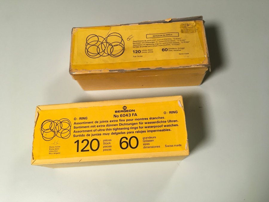 Bergeon O-Ringar 6043 FA och 6043 A boettpackningar