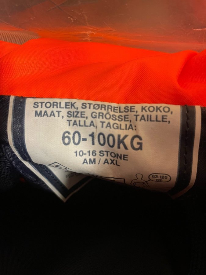 Seaway orange flytväst, storlek 60-100KG