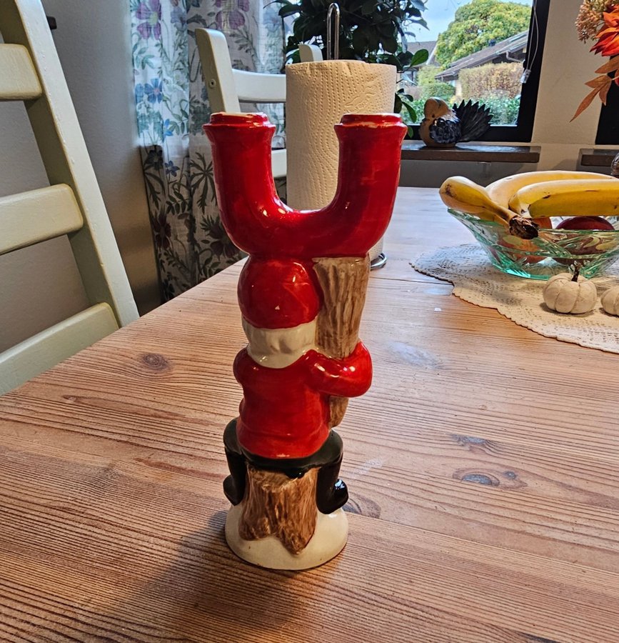 Jultomte ljusstake - Advent - Retro H 18cm