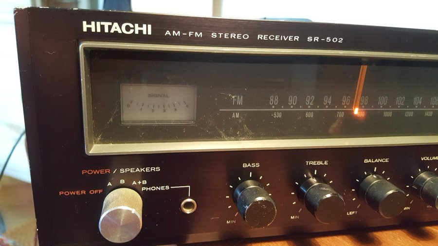 Klassisk Hitachi SR-502 AM-FM Stereo Receiver - retro nostalgi 1978!