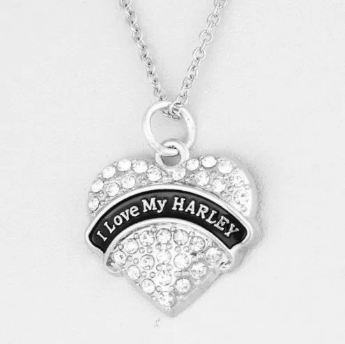 Harley Davidson "I Love My Harley" kristallhalsband NYTT